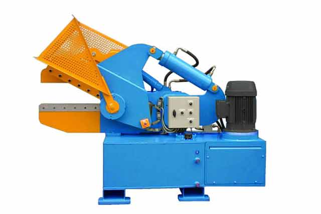 industrial grade shear used for cutting metals and other heavy objects.