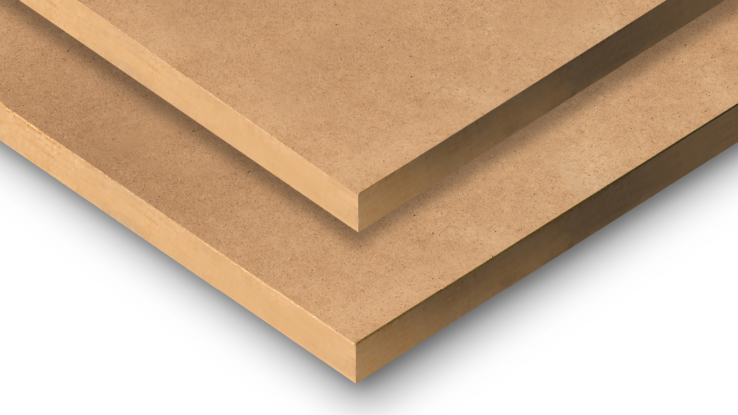 two sheets of medium density fibreboards on top of each other.